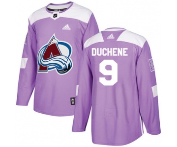 Adidas Avalanche #9 Matt Duchene Purple Authentic Fights Cancer Stitched NHL Jersey