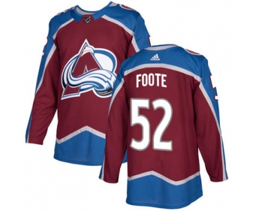 Adidas Colorado Avalanche #52 Adam Foote Burgundy Home Authentic Stitched NHL Jersey