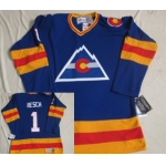 Colorado Avalanche #1 Chico Resch Blue Throwback CCM Jersey
