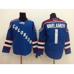 Colorado Avalanche #1 Semyon Varlamov Blue Third Jersey