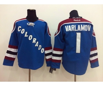 Colorado Avalanche #1 Semyon Varlamov Blue Third Jersey
