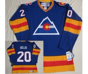 Colorado Avalanche #20 Mike Gillis Blue Throwback CCM Jersey