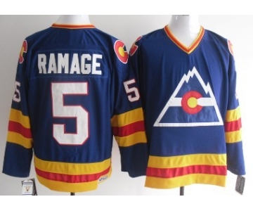 Colorado Avalanche #5 Rab Ramage Blue Throwback CCM Jersey