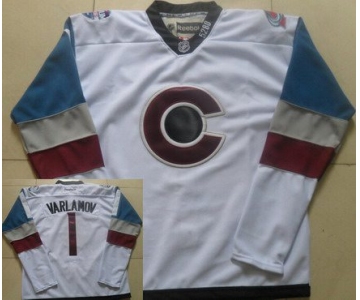 Men's Colorado Avalanche #1 Semyon Varlamov White 2016 Stadium Series Hockey Jersey