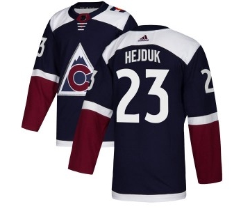 Men's Colorado Avalanche #23 Milan Hejduk Adidas Authentic Alternate Navy Jersey