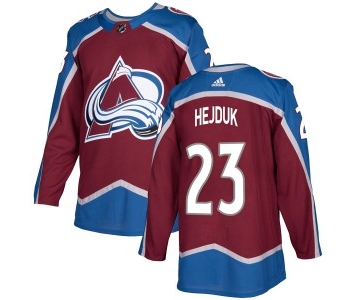 Men's Colorado Avalanche #23 Milan Hejduk Adidas Authentic Burgundy Home Jersey