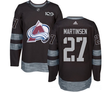 Men's Colorado Avalanche #27 Andreas Martinsen Black 100th Anniversary Stitched NHL 2017 adidas Hockey Jersey
