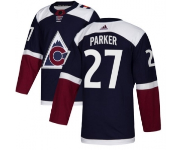 Men's Colorado Avalanche #27 Scott Parker Adidas Authentic Alternate Navy Jersey