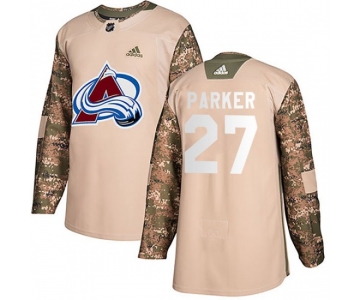 Men's Colorado Avalanche #27 Scott Parker Adidas Authentic Veterans Day Practice Camo Jersey