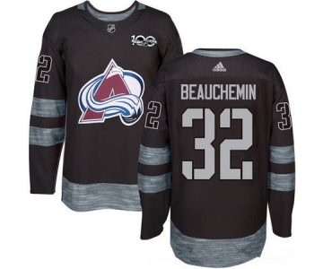 Men's Colorado Avalanche #32 Francois Beauchemin Black 100th Anniversary Stitched NHL 2017 adidas Hockey Jersey