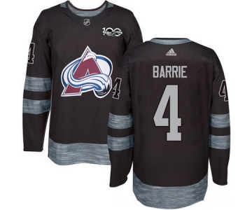 Men's Colorado Avalanche #4 Tyson Barrie Black 100th Anniversary Stitched NHL 2017 adidas Hockey Jersey