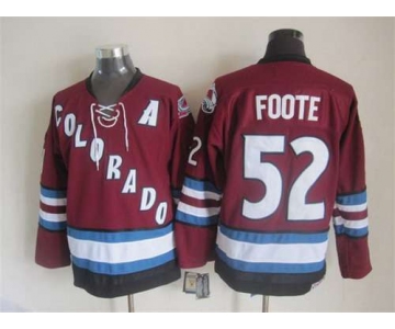 Men's Colorado Avalanche #52 Adam Foote 2001-02 Red CCM Vintage Throwback Jersey