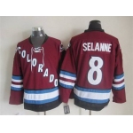 Men's Colorado Avalanche #8 Teemu Selanne 2001-02 Red CCM Vintage Throwback Jersey
