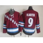Men's Colorado Avalanche #9 Paul Kariya 2001-02 Red CCM Vintage Throwback Jersey