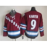 Men's Colorado Avalanche #9 Paul Kariya 2001-02 Red CCM Vintage Throwback Jersey