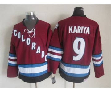 Men's Colorado Avalanche #9 Paul Kariya 2001-02 Red CCM Vintage Throwback Jersey