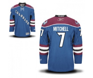 Men's Reebok Colorado Avalanche  #7 John Mitchell Authentic Royal Blue Alternate NHL Jersey