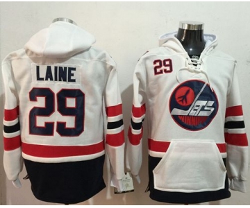 Jets #29 Patrik Laine White Name & Number Pullover NHL Hoodie