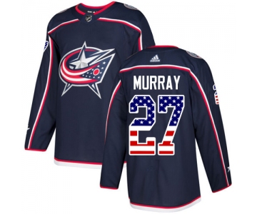 Adidas Blue Jackets #27 Ryan Murray Navy Blue Home Authentic USA Flag Stitched NHL Jersey