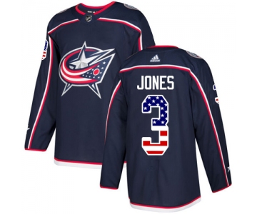 Adidas Blue Jackets #3 Seth Jones Navy Blue Home Authentic USA Flag Stitched NHL Jersey