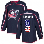 Adidas Blue Jackets #9 Artemi Panarin Navy Blue Home Authentic USA Flag Stitched NHL Jersey