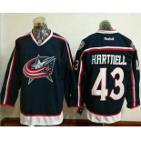 Men's Columbus Blue Jackets #43 Scott Hartnell Navy Blue Home Stitched NHL Reebok Hockey Jersey