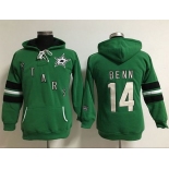 Dallas Stars #14 Jamie Benn Green Women's Old Time Heidi Hoodie NHL Hoodie
