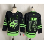 Men's Dallas Stars #14 Jamie Benn Black Adidas 2020-21 Alternate Authentic Player NHL Jersey