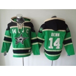 Men's Dallas Stars #14 Jamie Benn Old Time Hockey Green Hoodie