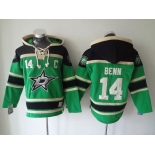 Men's Dallas Stars #14 Jamie Benn Old Time Hockey Green Hoodie