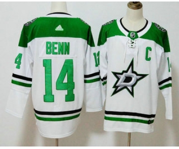 Men's Dallas Stars #14 Jamie Benn White C Patch 2017-2018 Hockey Stitched NHL Jersey