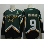 Men's Dallas Stars #9 Mike Modano 2005 Green CCM Throwback Stitched Vintage Hockey Jersey