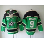Men's Dallas Stars #9 Mike Modano Old Time Hockey Green Hoodie