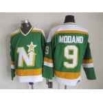 Men's Minnesota North Stars #9 Mike Modano 1978-79 Green CCM Vintage Throwback Jersey