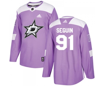 Adidas Dallas Stars #91 Tyler Seguin Purple Authentic Fights Cancer Youth Stitched NHL Jersey