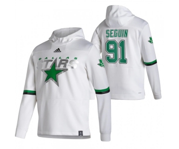 Dallas Stars #91 Tyler Seguin Adidas Reverse Retro Pullover Hoodie White