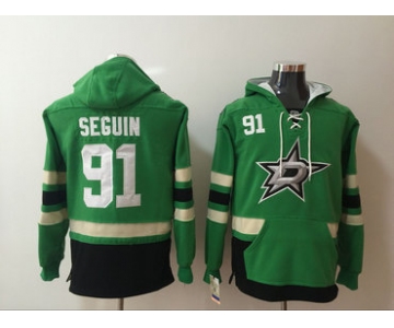 Men's Dallas Stars #91 Tyler Seguin NEW Green Pocket Stitched NHL Old Time Hockey Hoodie