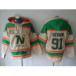 Men's Dallas Stars #91 Tyler Seguin Old Time Hockey Cream Hoodie