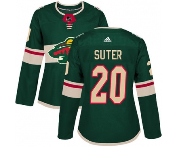 Adidas Minnesota Wild #20 Ryan Suter Green Home Authentic Women's Stitched NHL Jersey