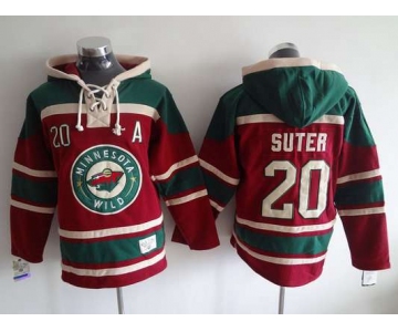Men's Minnesota Wild #20 Ryan Suter Old Time Hockey Red Hoodie