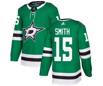 Adidas Dallas Stars #15 Bobby Smith Green Home Authentic Stitched NHL Jersey