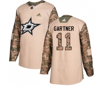 Adidas Stars #11 Mike Gartner Camo Authentic 2017 Veterans Day Stitched NHL Jersey