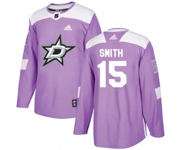 Adidas Stars #15 Bobby Smith Purple Authentic Fights Cancer Stitched NHL Jersey