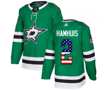 Adidas Stars #2 Dan Hamhuis Green Home Authentic USA Flag Stitched NHL Jersey