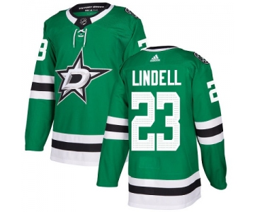 Adidas Stars #23 Esa Lindell Green Home Authentic Stitched NHL Jersey