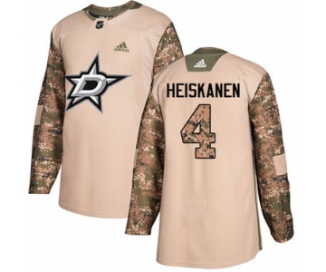 Adidas Stars #4 Miro Heiskanen Camo Authentic 2017 Veterans Day Stitched NHL Jersey