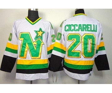 Dallas Stars #20 Dino Ciccarelli White Throwback CCM Jersey