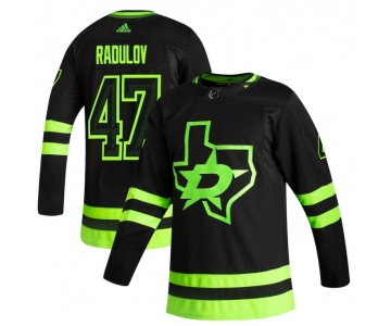 Dallas Stars #47 Alexander Radulov Black Men's Adidas 2020-21 Reverse Retro Alternate NHL Jersey