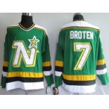 Dallas Stars #7 Neal Broten Green Throwback CCM Jersey