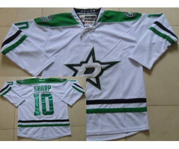 Men's Dallas Stars #10 Patrick Sharp Away White NHL Reebok Jersey